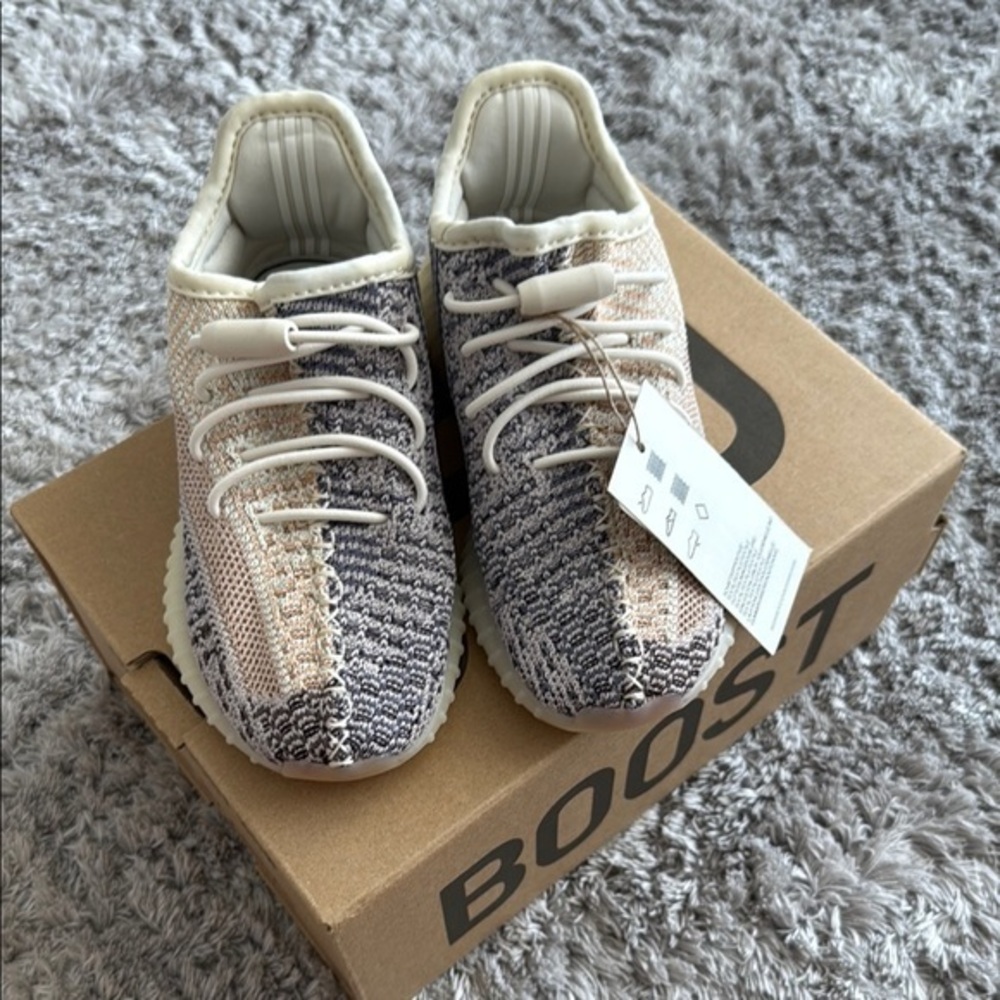 Yeezy Kids' Boost Sneakers - Cream and Gray